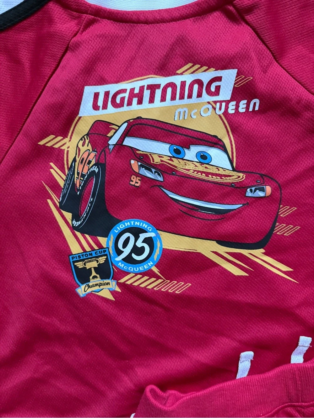 Disney Pixar Lightning McQueen Red Kids Short Sleeve Jersey & Shorts Set